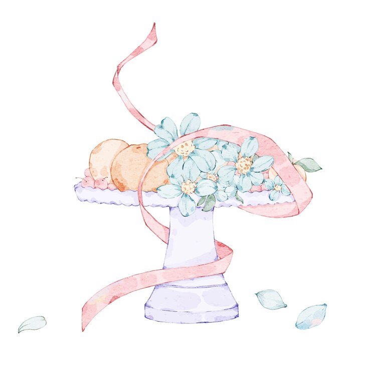 Vetor uma pintura em aquarela de um chapéu de bailarina com flores.