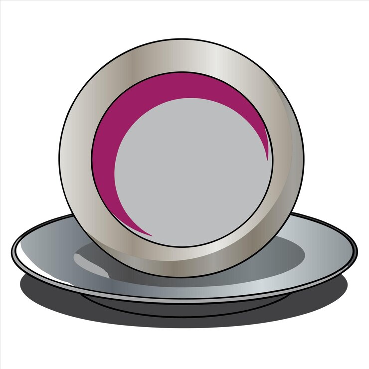 Vetor uma placa de prata com um topo vermelho e roxo que diz o número 5 nele