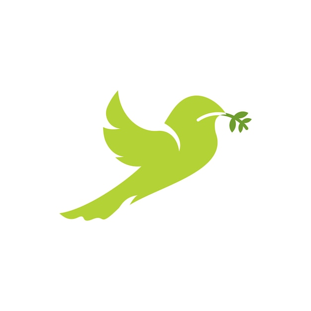 uma pomba carregando um galho de oliveira como um símbolo de paz do design do logotipo do Dia Internacional da Paz