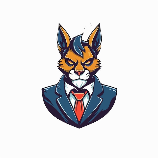 Uma raposa de terno e gravata.