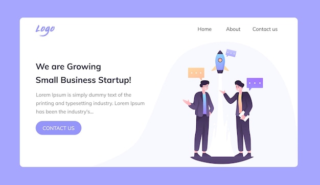 uma reunião de empresário para startups ilustração de vetor plano para a página de destino
