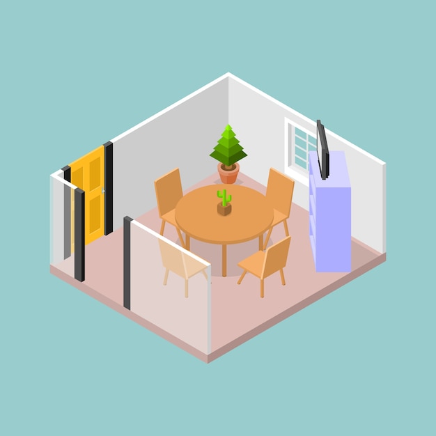 Uma sala de reuniões com mesa e cadeiras