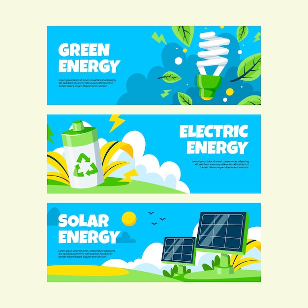 uma série de cartazes para energia verde energia energia energia energia