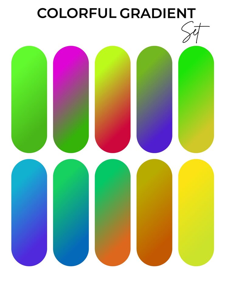 Vetor uma série de cores diferentes de cores diferentes com um design verde e laranja