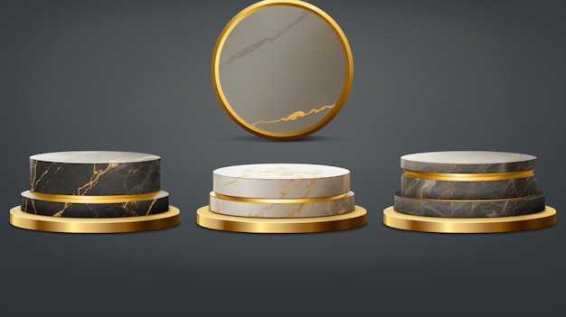 Vetor uma série de diferentes tipos de objetos, incluindo um que tem uma moldura de ouro