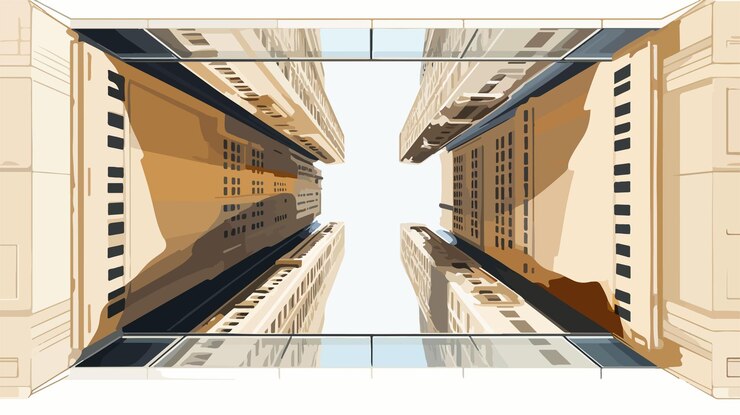 Vetor uma série de fotos de edifícios com o número 3 na parte inferior