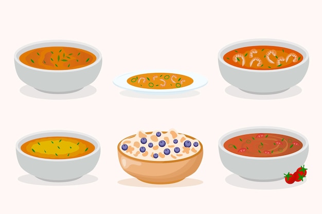 uma série de ilustrações de diferentes alimentos, incluindo um que tem o outro no outro