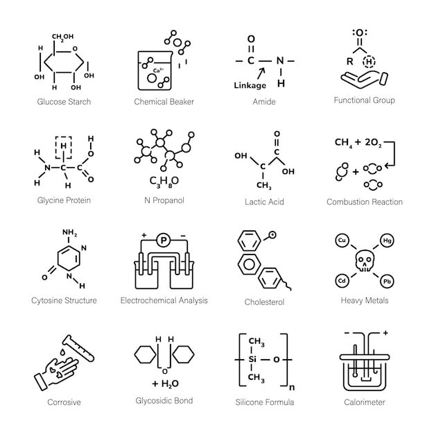 Vetor uma série de imagens diferentes de um laboratório de ciência