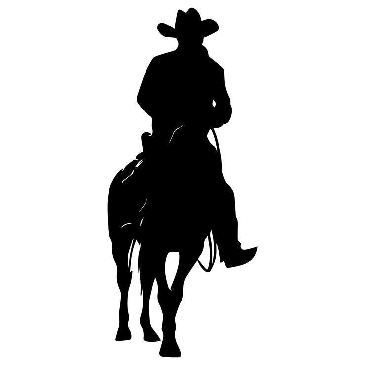 Vetor uma silhueta de vetor de equitação de homem