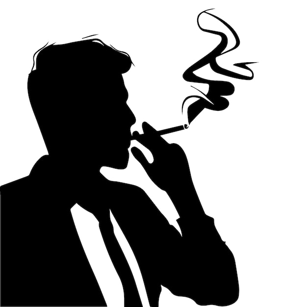 uma silhueta de vetor de fumo de homem
