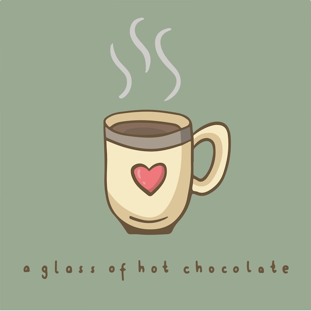 Uma taça de chocolate quente, símbolo, mídia social, postar ilustração vetorial