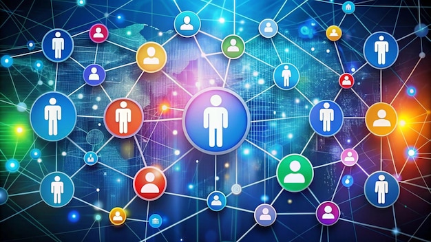 uma tela com a imagem de um homem e os ícones em mídia social