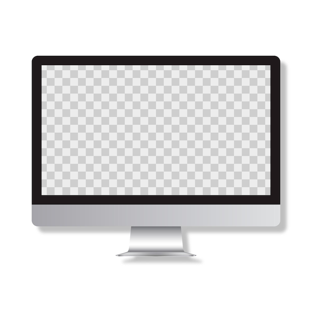 Uma tela de computador com fundo branco e uma tela branca.