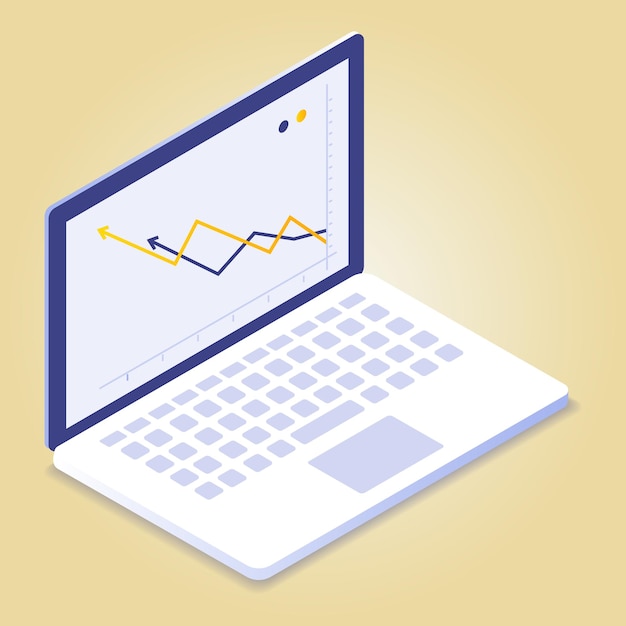 Uma tela de laptop com um gráfico