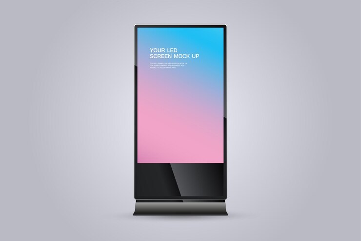 Vetor uma tela led para digital signage stand mockup uma tecnologia de tela led mock up em fundo branco