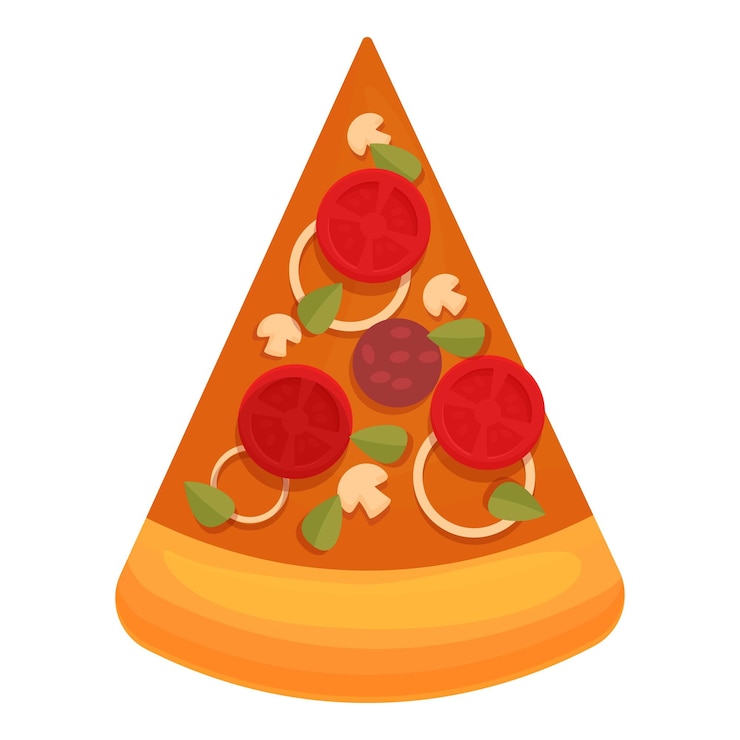 Vetor uma única fatia de pizza com coberturas está a fazer-te a boca regar.