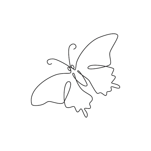 Uma única linha de desenho de borboleta para identidade da empresa ícone de negócios de saúde de salão de beleza e spa