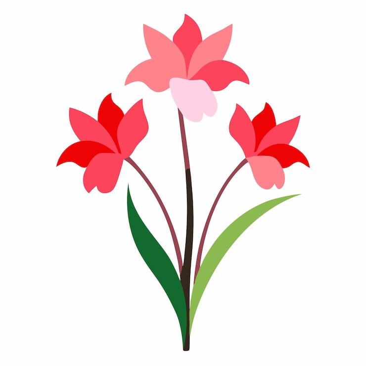 Vetor uma vibrante coleção de flores diversas em plena floração, com cores vivas e pétalas intrincadas