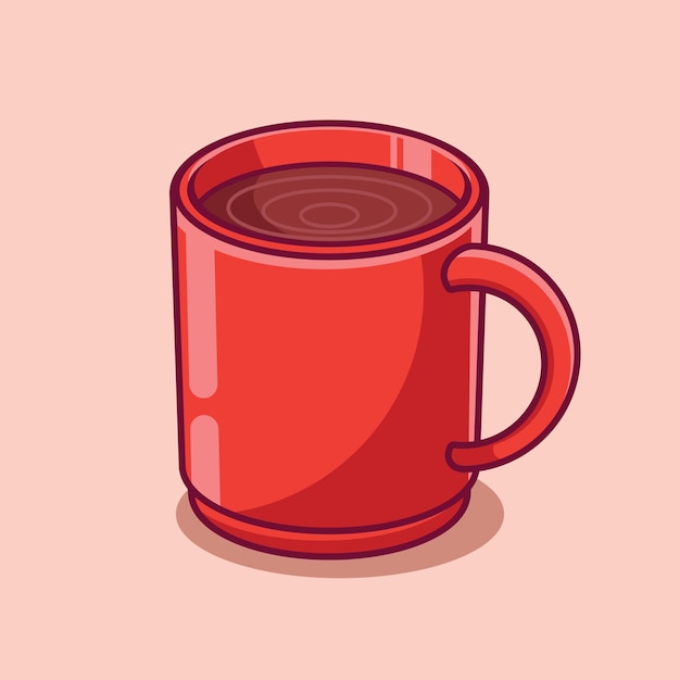 Vetor uma xícara de café ilustração dos desenhos animados