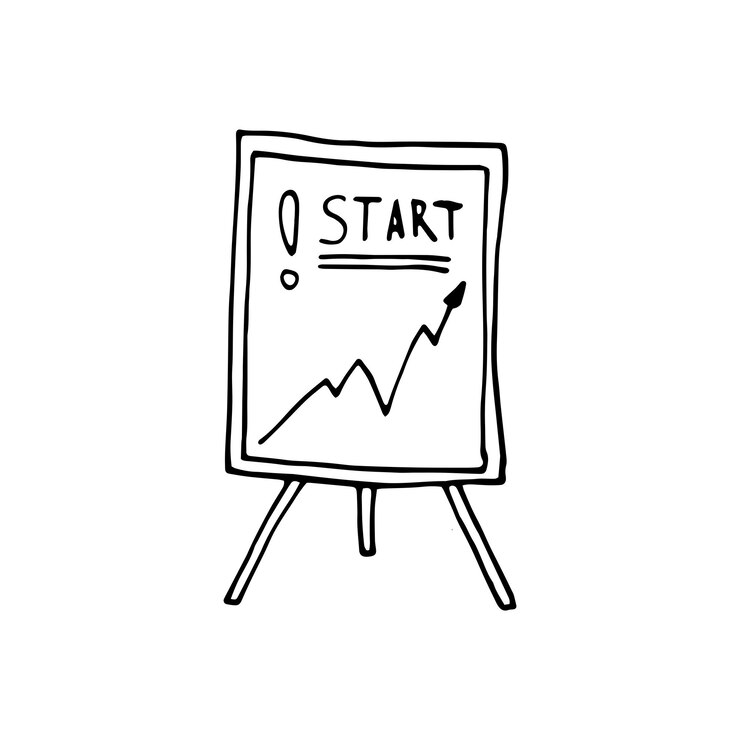 Vetor único elemento do gráfico no conjunto de negócios do doodle. mão-extraídas ilustração vetorial para cartões, cartazes, adesivos e design profissional.