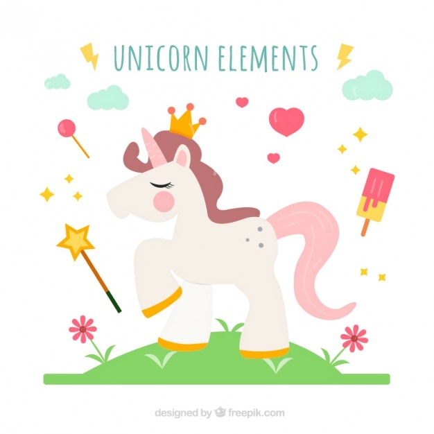 Unicorn king com elementos bonitos