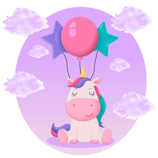 unicórnio com balões