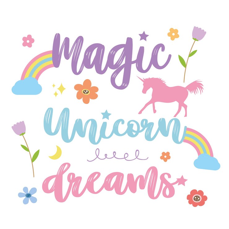 Unicorns Horse Cute Dream Fantasy Vetor de personagem de desenho animado