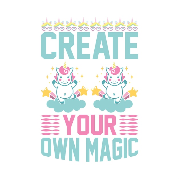 Vetor unicoron para tipografia tshirt vector svg cut file