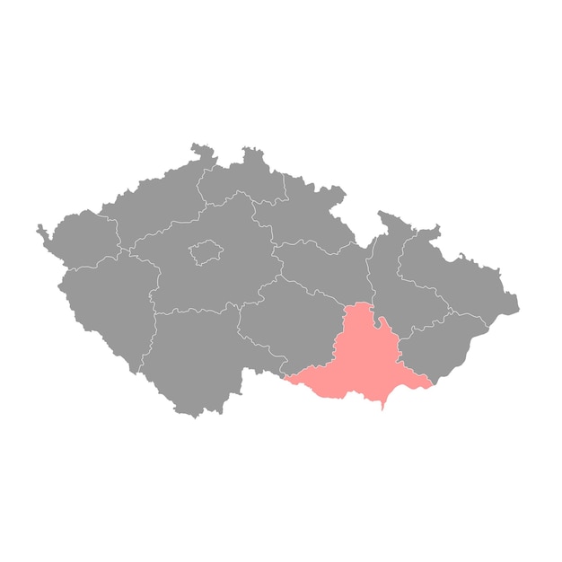 Vetor unidade administrativa da região da morávia do sul da ilustração vetorial da república tcheca