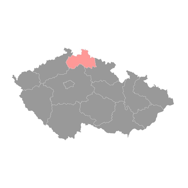 Vetor unidade administrativa da região de liberec da ilustração vetorial da república tcheca