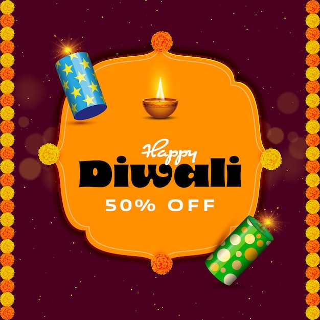 Unidade de oferta de venda de diwali decorada com elementos tradicionais de diwali