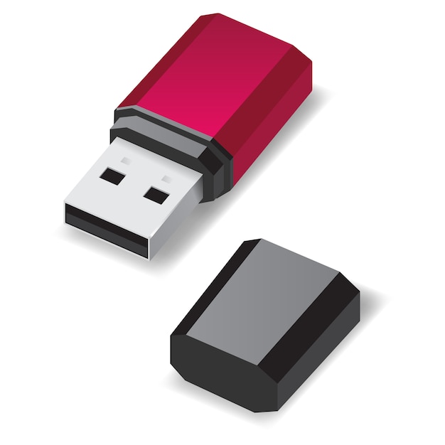 Vetor unidade flash usb.