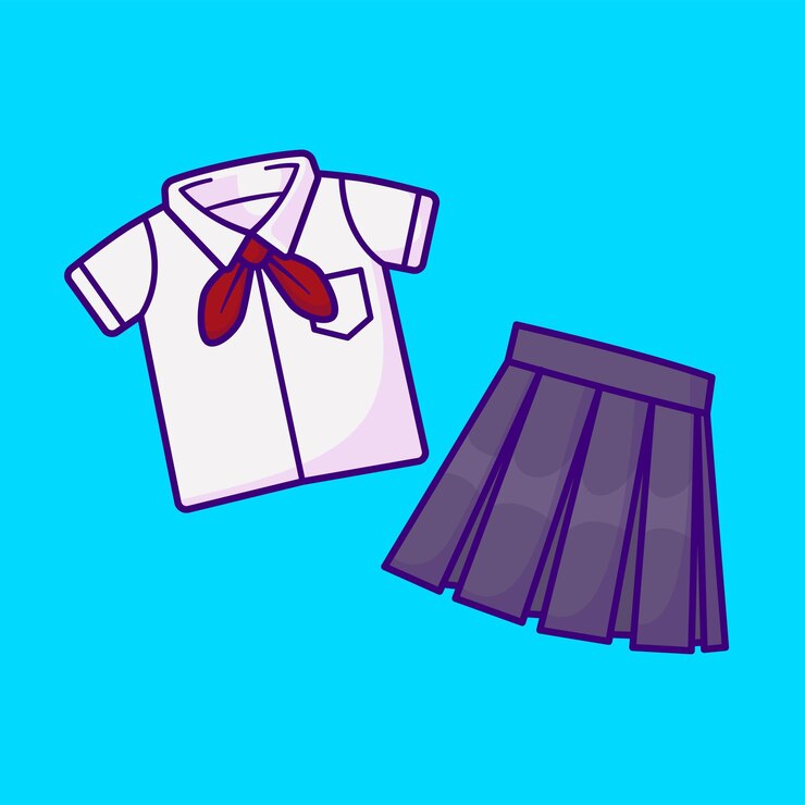 Vetor uniforme escolar de menina ícone vetorial de desenho animado ilustração educação ícone de objeto vector plano isolado