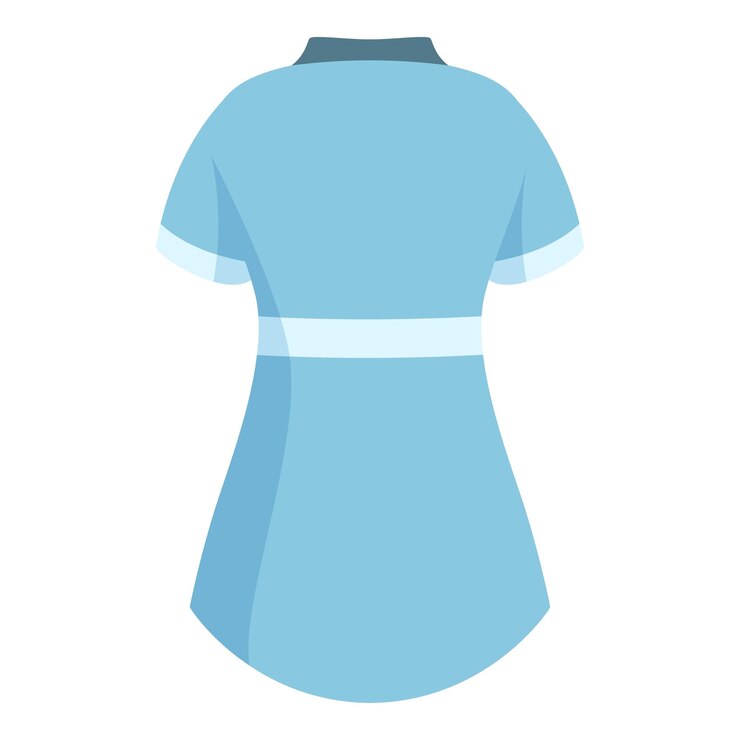 Vetor uniforme médico azul com vista para trás