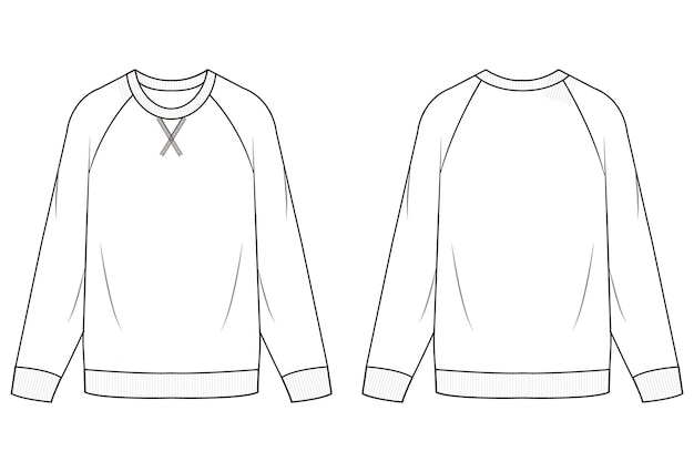 Unisex Raglan Sleeve Shirt ilustração de moda técnica