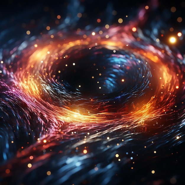Vetor universo abstrato ciência espacial cosmos astronomia galáxia azul nebulosa luz ilustração noite