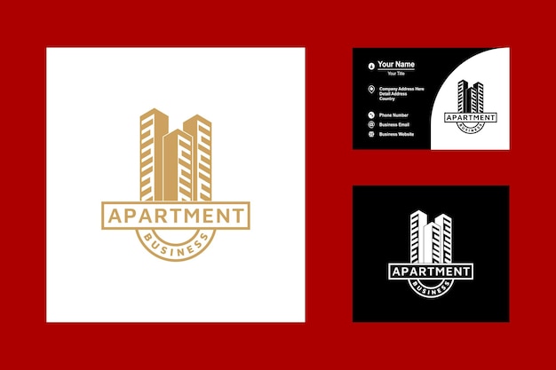 Urban city apartment building imobiliário business chart ícone logo vector design inspiração