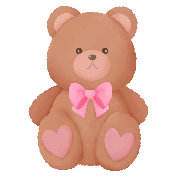 Vetor ursinho fuzzy valentine teddy com balões para convite de decoração e saudações