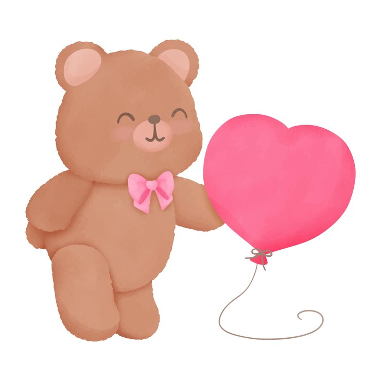 Vetor ursinho fuzzy valentine teddy para convite de decoração e saudações