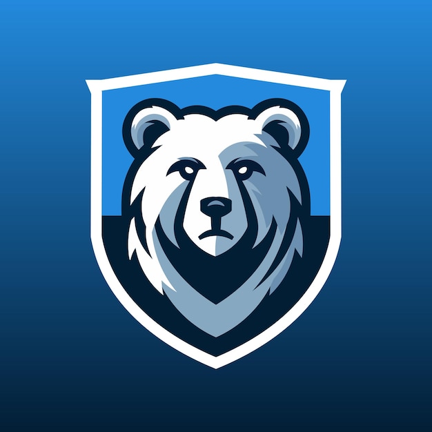 Urso azul estilizado dentro de um escudo