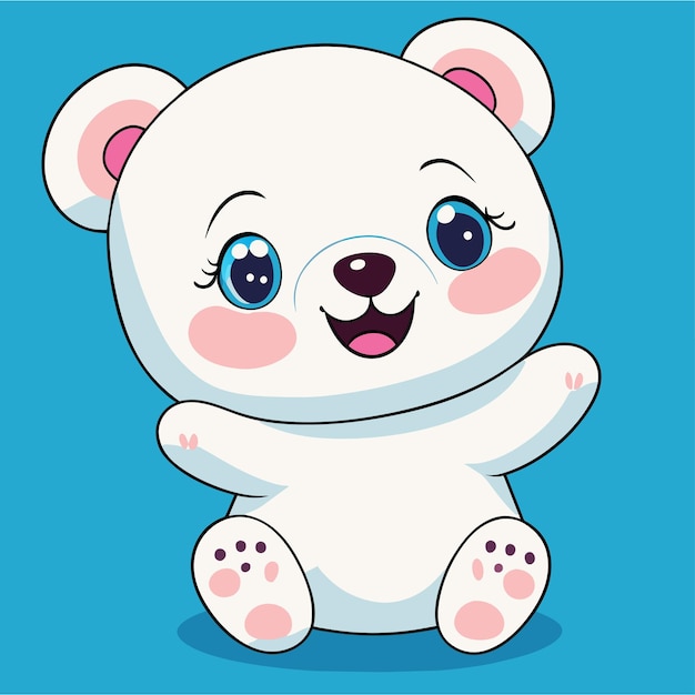 Urso bonito panda desenhado à mão desenho animado adesivo ícone conceito ilustração isolada