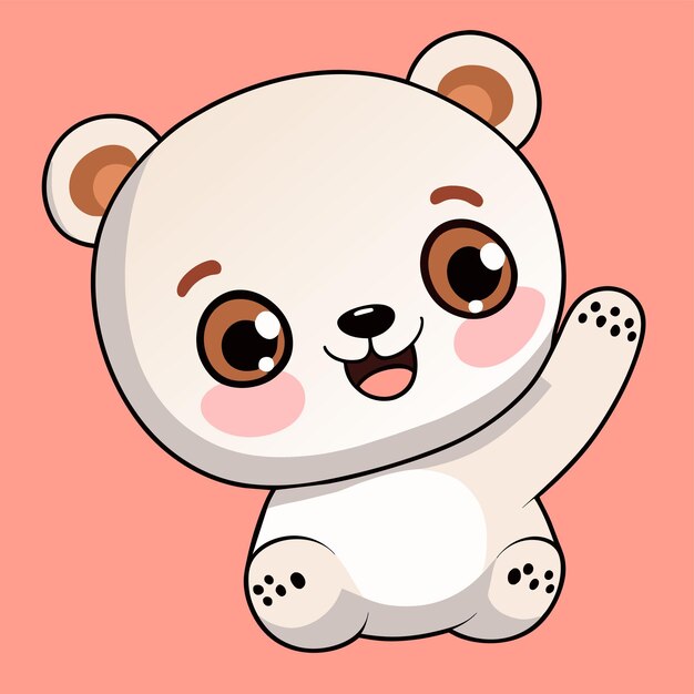Urso bonito panda desenhado à mão desenho animado adesivo ícone conceito ilustração isolada