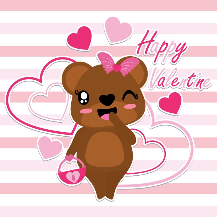 Urso bonito traz saco de amor