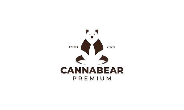 Urso com design de logotipo de folha de cannabis