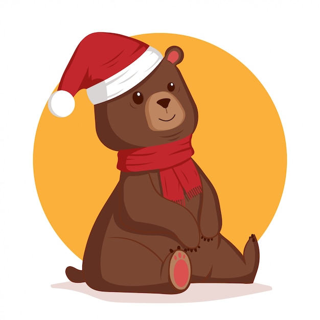 Vetor urso de natal