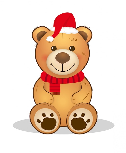 Urso de peluche bonito do natal animal dos desenhos animados.