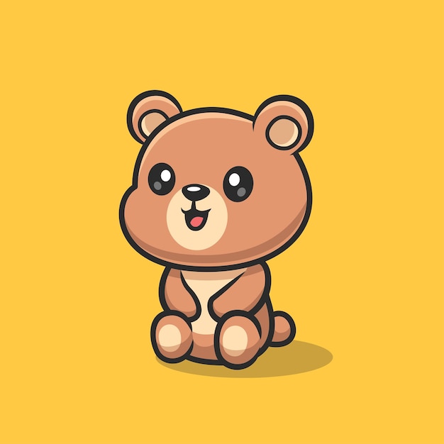 Urso vector cartoon clipart anime fofo personagem ilustração