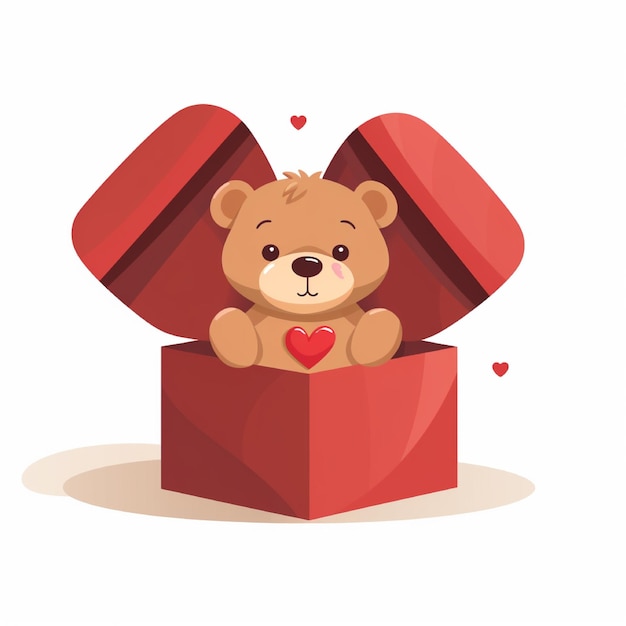 Urso em caixa de valentine