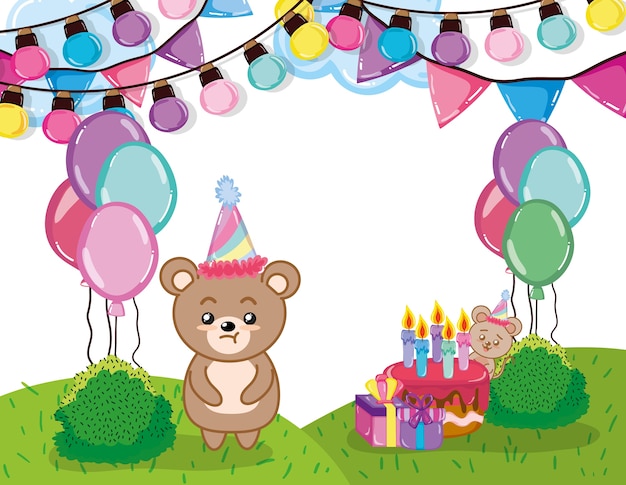 Urso feliz aniversário