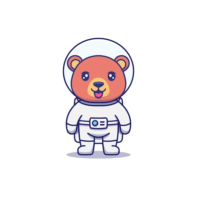 Urso fofo vestindo terno de astronauta